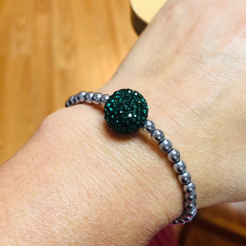 Hematite Swarovski bracelet